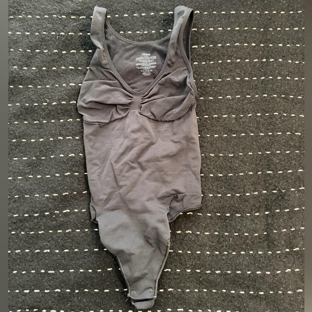 SKIMS Black Scoop-Neck Bodysuit